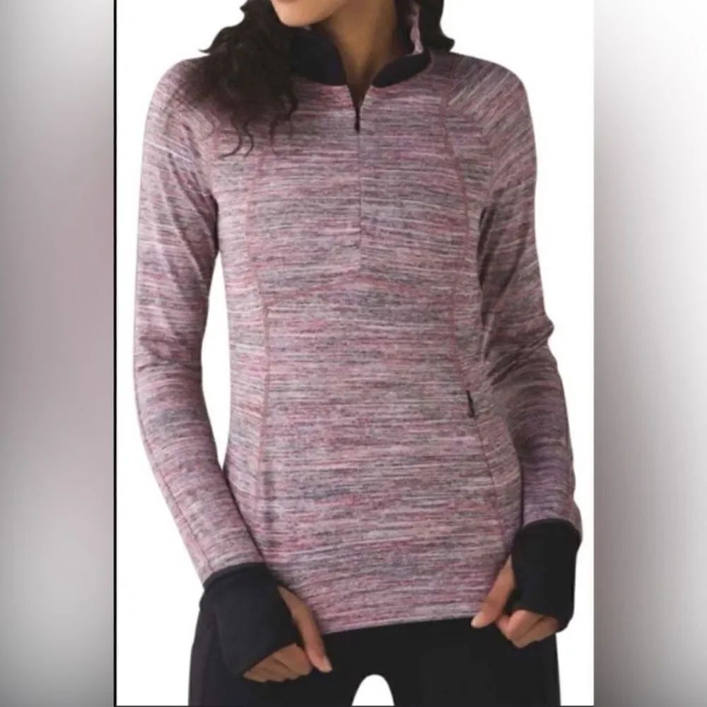 Lululemon Runderful Half Zip Space Dye Berry Rumble Pink Size 6